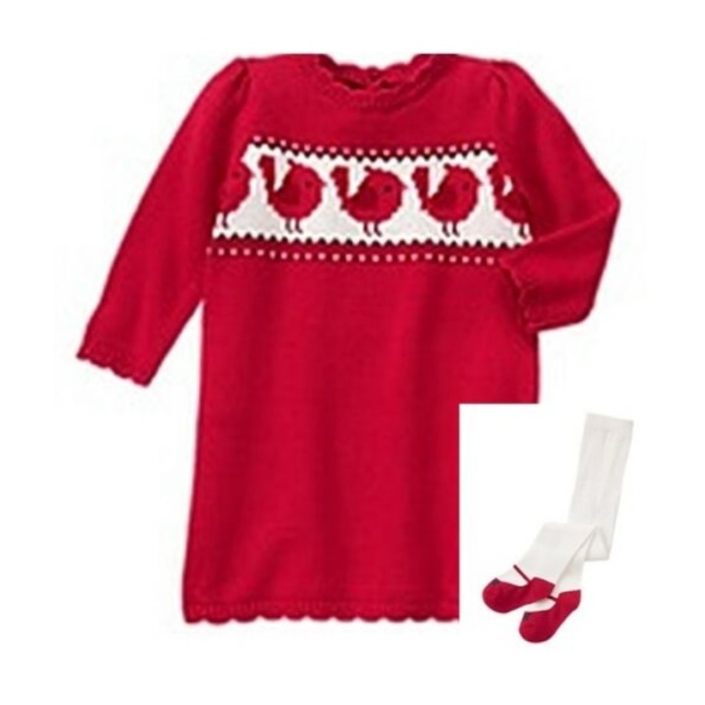 Gymboree Red Sweater Dress Tights 6-12 Months NEW